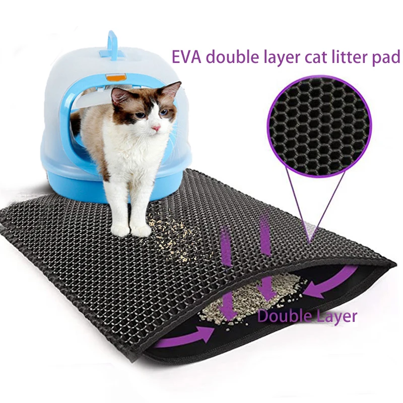 

Водонепроницаемый коврик для кошачьего туалета, двухслойный коврик для кошачьего туалета, нескользящий коврик для кошачьего туалета, моющ...