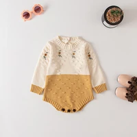 rinilucia autumn winter girls knitted overalls infant kids baby girls knitted clothes romper floral jumpsuit outfits princess