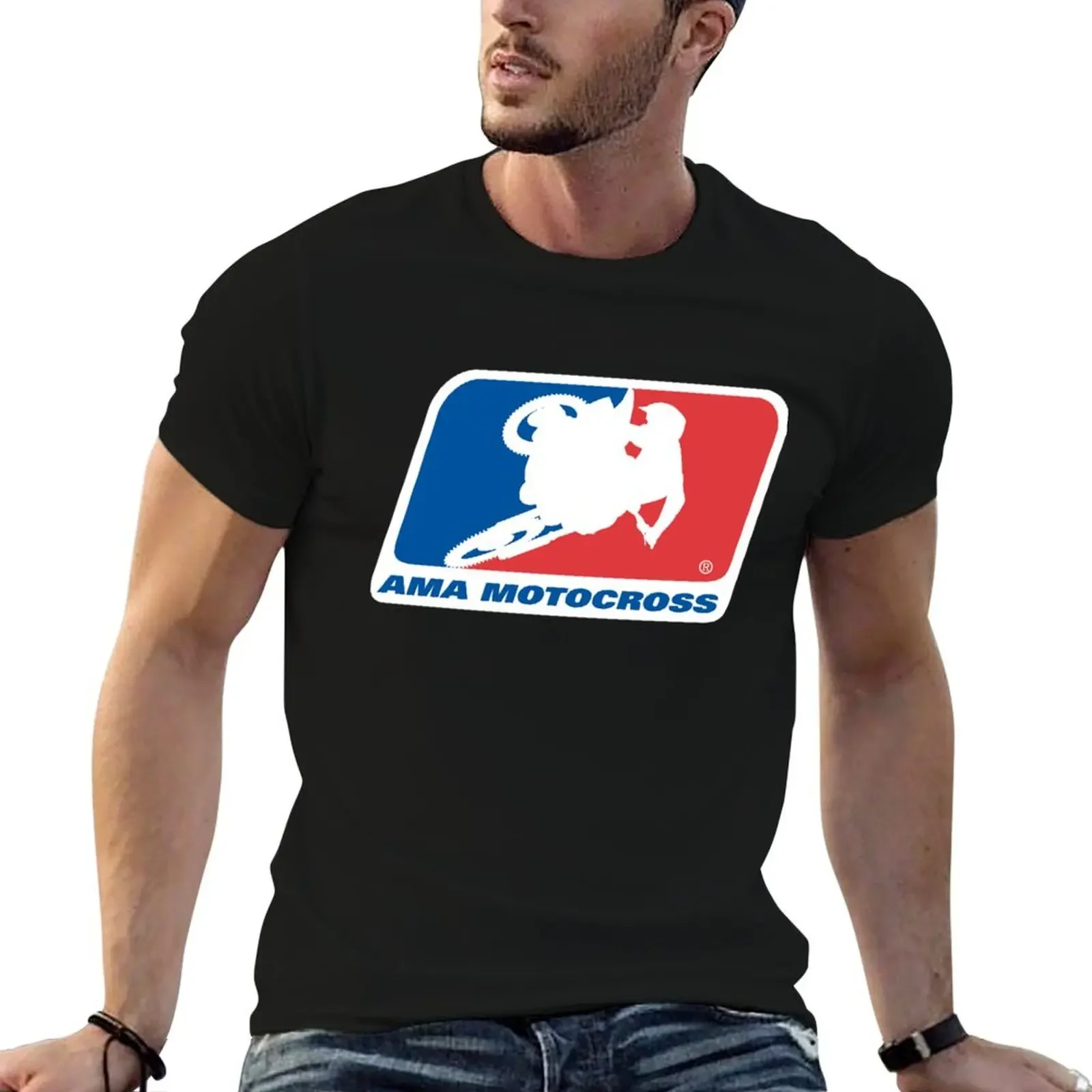 Американская любимая спортивная футболка AMA для мотокросса с аниме хлопковые