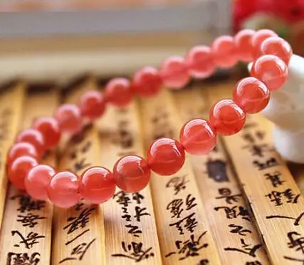 Natural South red agateBead Round bracelet AAA 7mm
