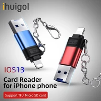 ihuigol tfmicro sd card memory cards reader for apple iphone 11 pro x xs max 8 7 6 6s plus se ios13 otg 8 pin to usb adapter