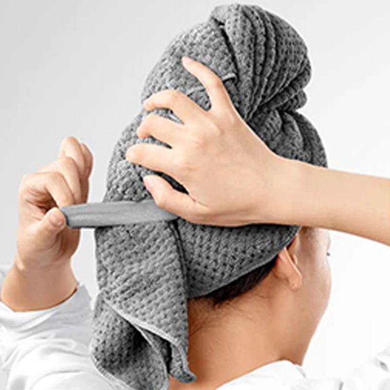 Впитывающая быстросохнущая шапочка для душа женщин и взрослых с длинными