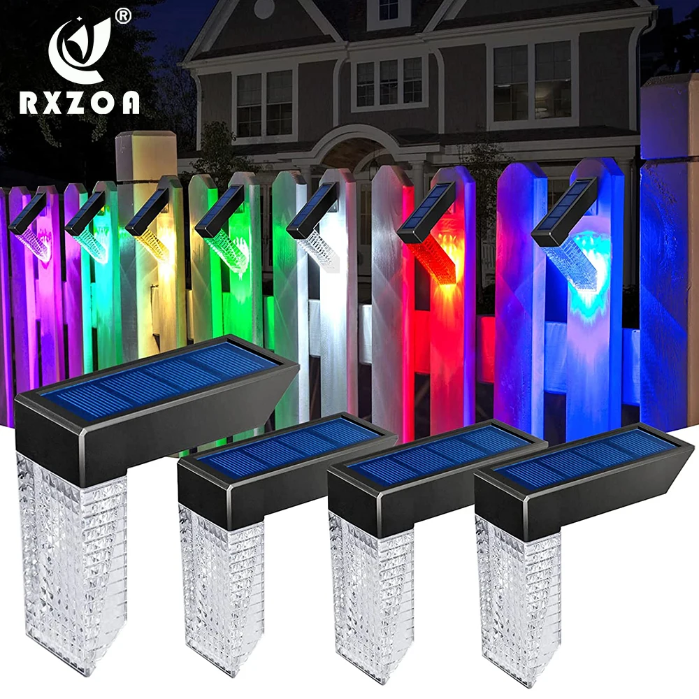 

LED Solar Light Outdoor Waterproof RGB Solar Wall Light for Garden Steps Porch Pool Stairs Decorative Lighting