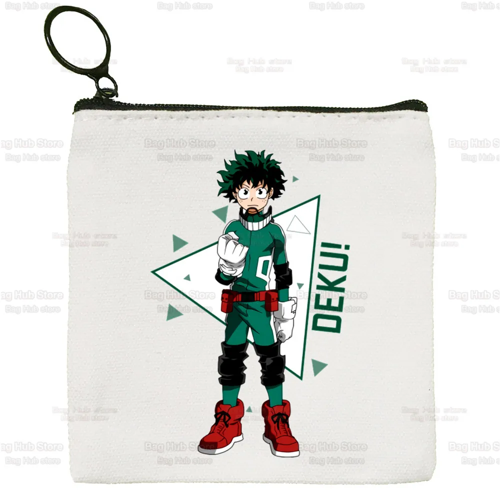 Katsuki Bakugo Simple Canvas Coin Purse My Hero Academia Himiko Toga Cute Cartoon Key Case Lady Bag Coin Storage Bag