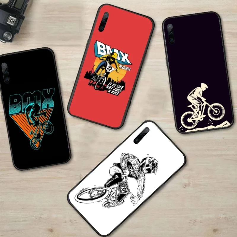 Bike Cell Phone Case For Huawei P50 P40 P30 Pro Lite P Smart 2021 2019 Magic 3 Black Soft Phone Cover Funda