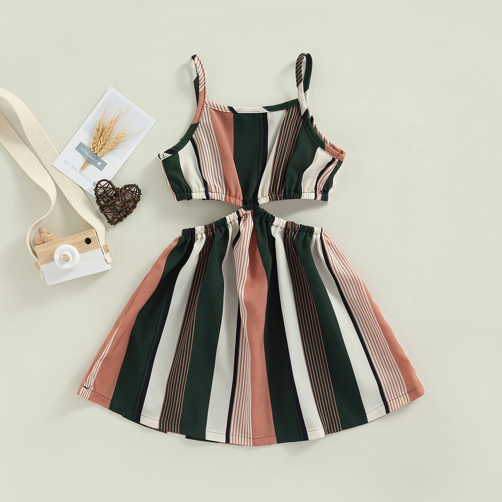 Повседневное летнее платье для маленьких девочек наряд контрастных цветов в