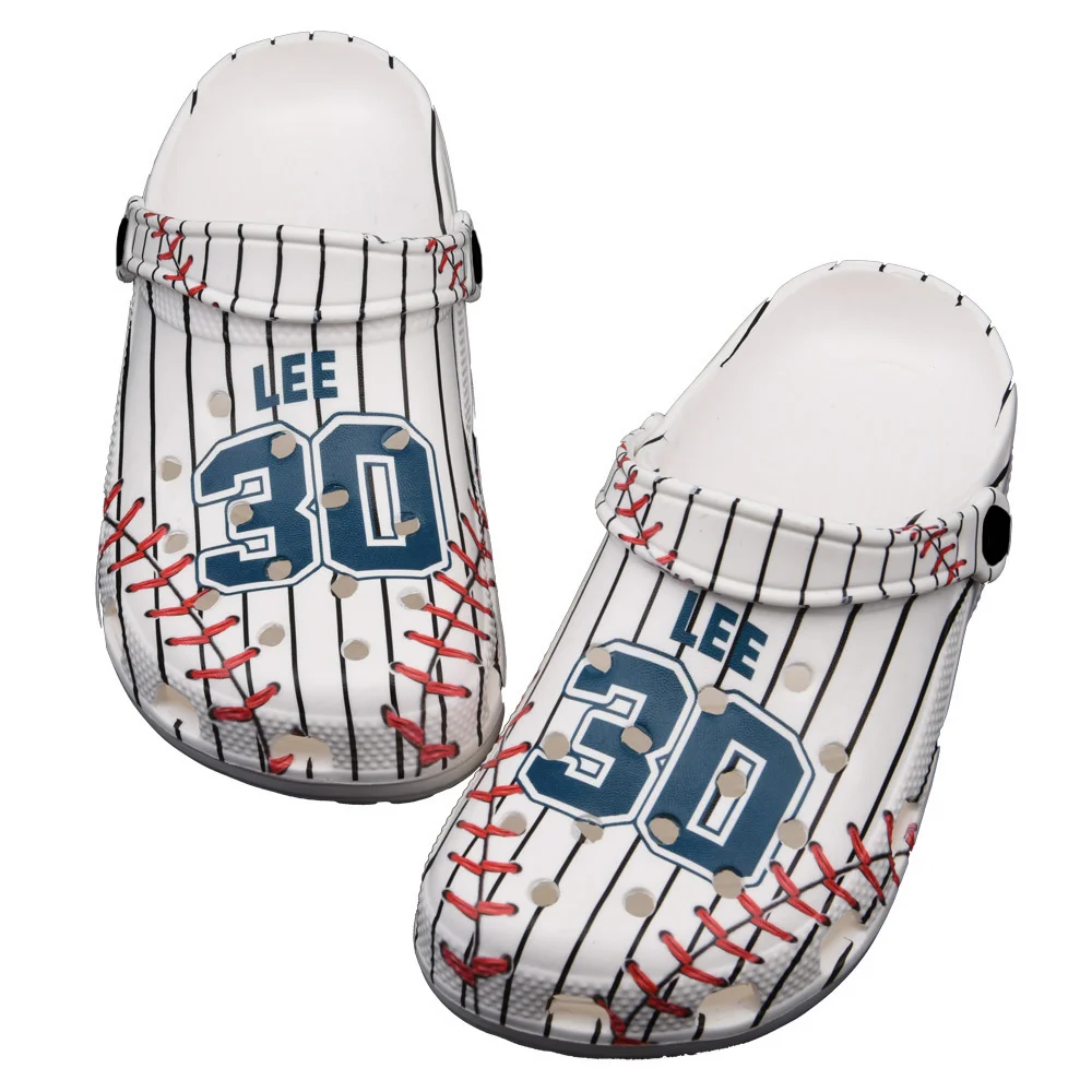 High Quality Baseball Player Men PVC Shoe Women Pride Love Heart Garden Shoes New York No.30 Shoes Available Customized