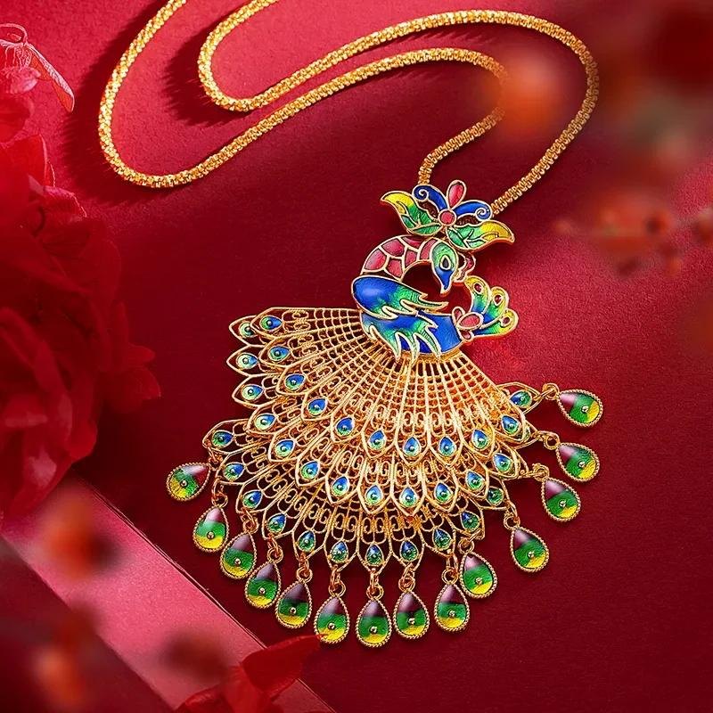 Кулон Феникс в этническом стиле 24 к из настоящего золота 9999 пробы цепочка для