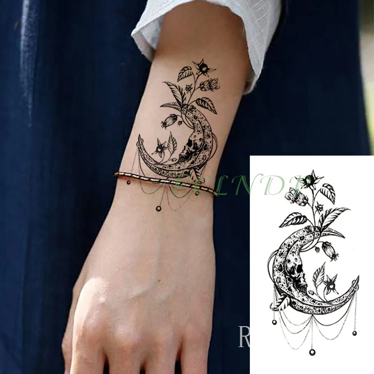 Водостойкая временная татуировка-наклейка цветок лотоса флэш-тату на запястье