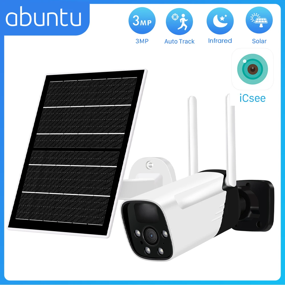 

3MP Solar Camera Security Outdoor PIR Ai Human Detection Wirless PTZ Solar IP Camera Two Way Audio P2P APP Remote Access Camera