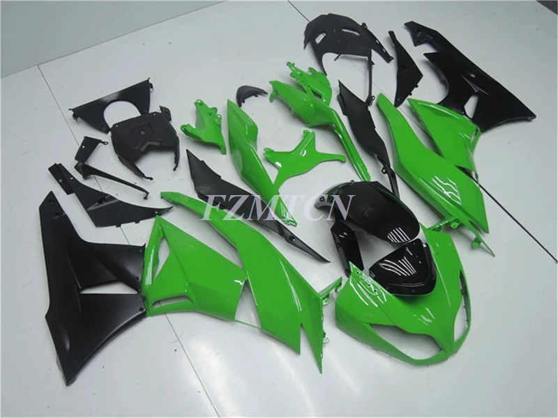 

НОВЫЕ комплекты обтекателей из АБС-пластика для Kawasaki Ninja ZX-6R ZX6R 2009 2010 2011 09 10 11 12, комплект обтекателей зеленого и черного цвета
