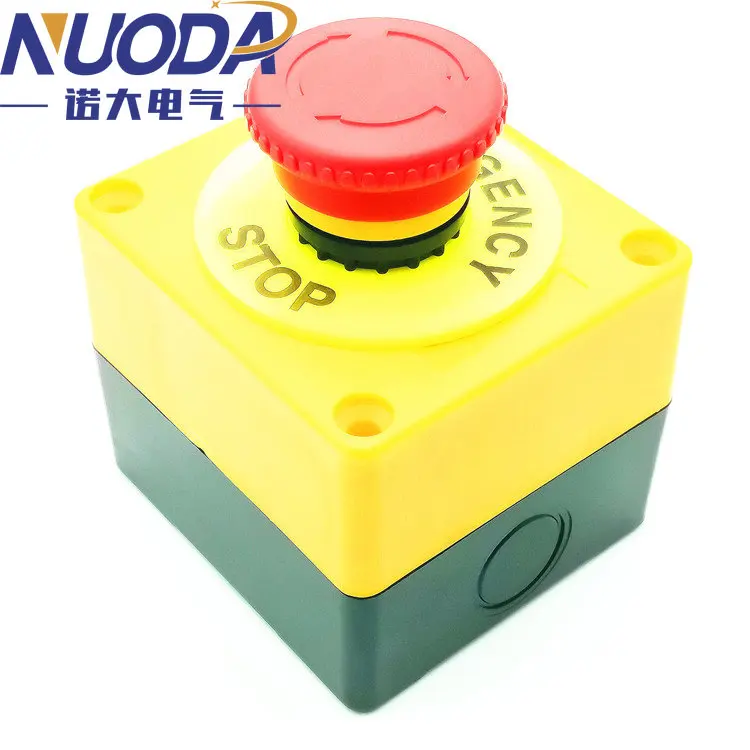

Emergency Stop Self-locking Button Switch Mushroom Head Red Sign NO+NC AC660V/10A With Box