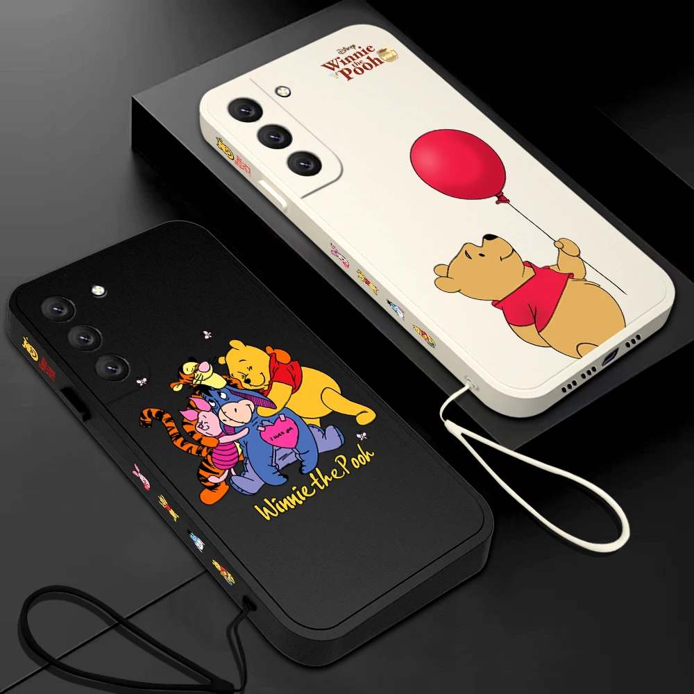 

Winnie the Pooh Disney Phone Case For Samsung Galaxy S23 S22 S21 S20 Ultra FE S10 4G S9 Note 20 10 9 Plus With Lanyard Cover