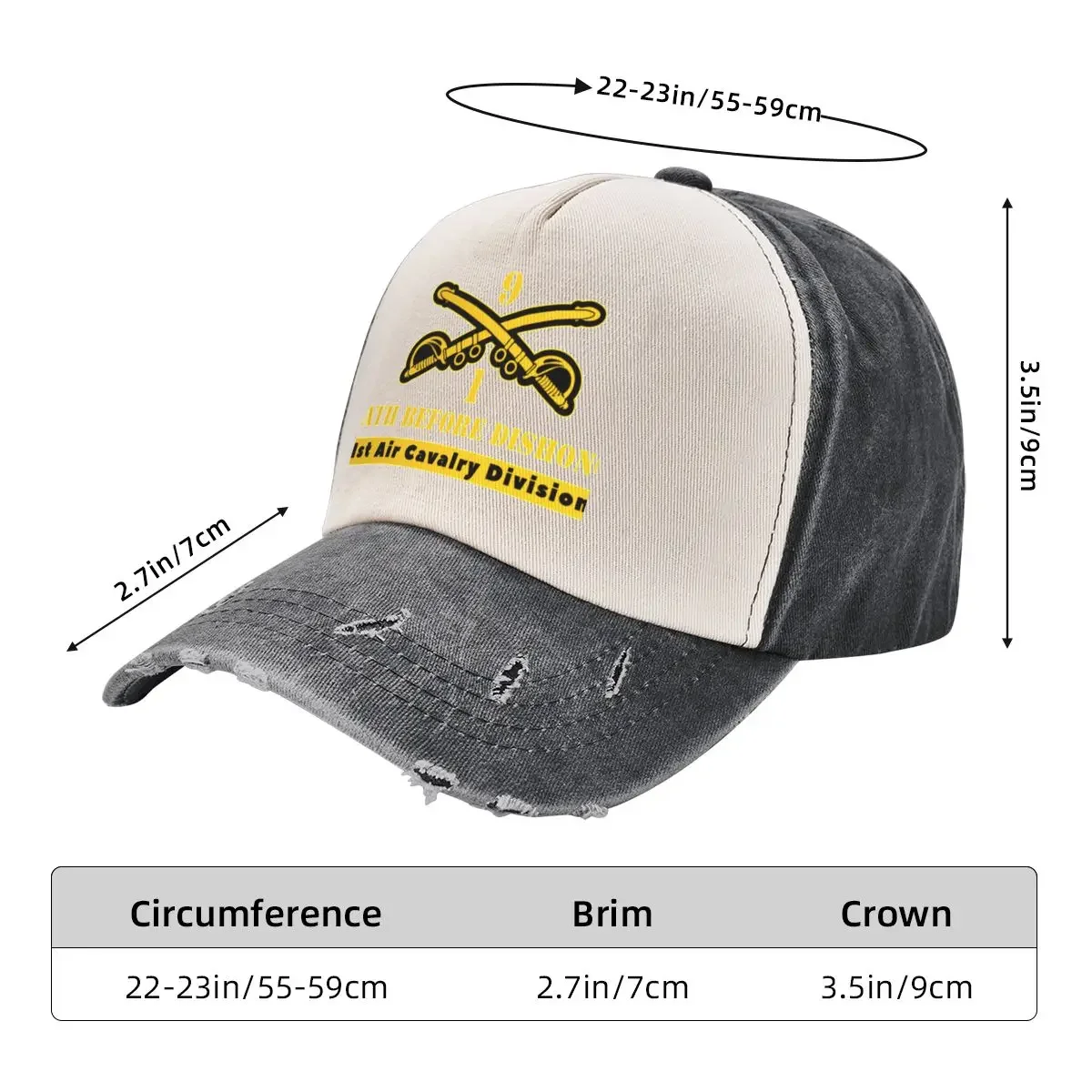 DEATH BEFORE DISHONOR / 1st Cavalry DivisionCap Бейсбольная кепка для вечеринки Кепка гольфа