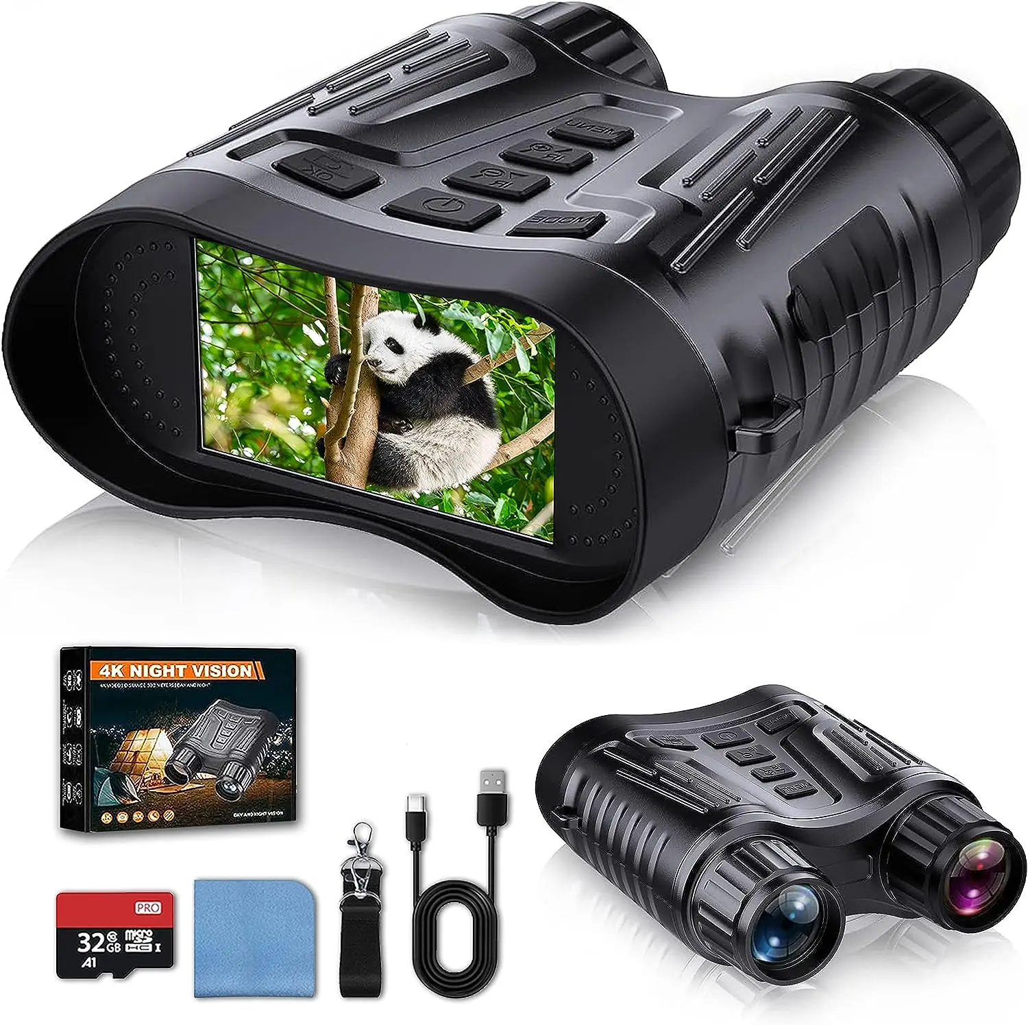 

Night Vision Goggles - 4K HD Night Vision Binoculars for Adults 32GB Card to Save Videos and Photos for Camping