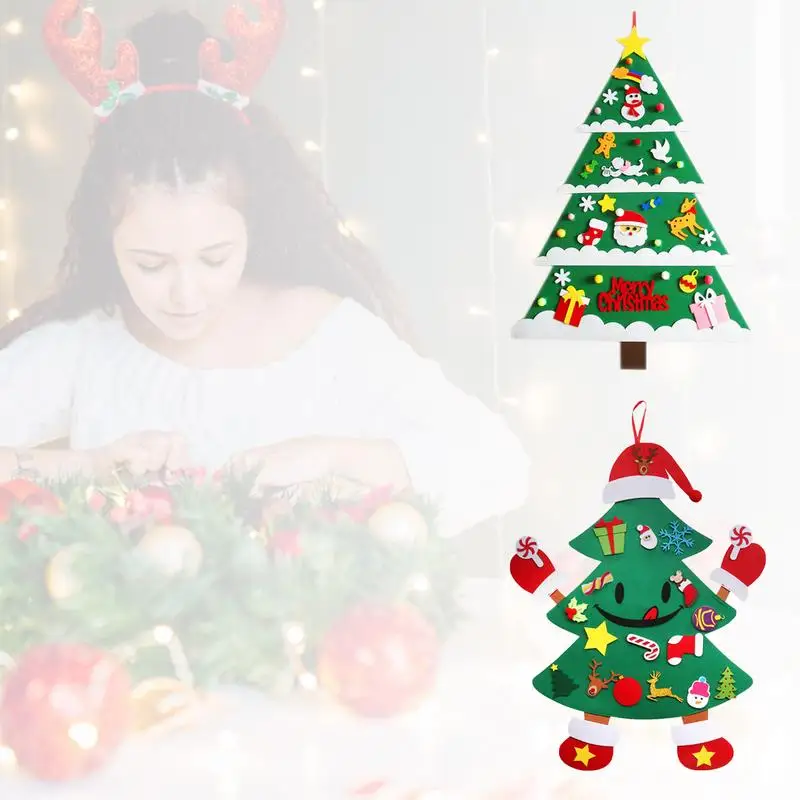 

DIY фетровая ткань, 3D фетровые украшения для рождественской елки, съемные украшения, Подвесные на стену, DIY фетровые рождественские подарки для детей