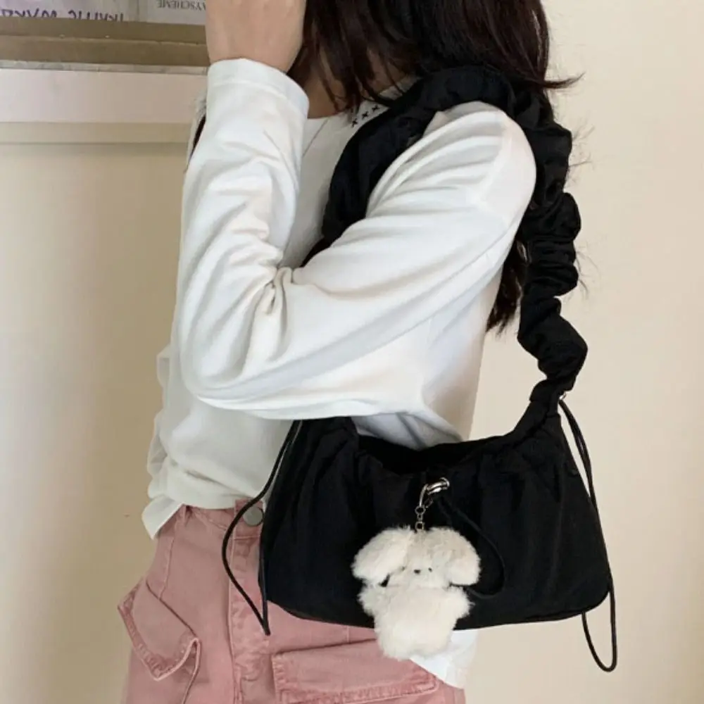 Плиссированная сумка через плечо на шнурке однотонная Сумка-Кроссбоди в