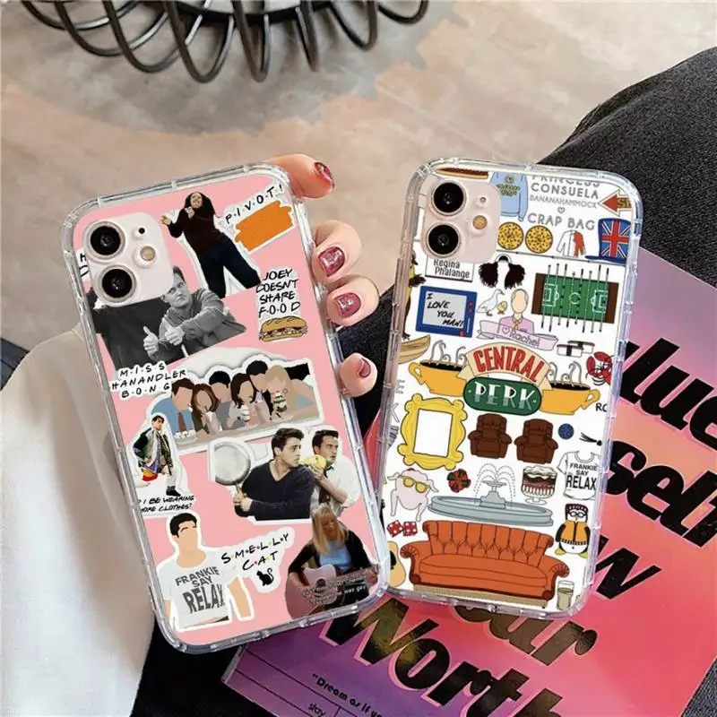 

friends TV show Phone Case Transparent for iPhone 12 11 13 mini pro XS MAX 8 7 Plus X 2020 XR