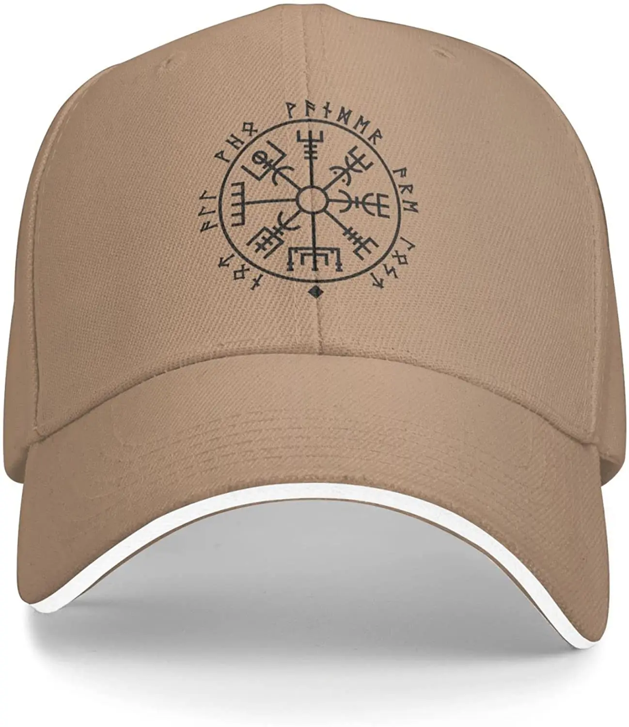 

Бейсболка с компасом Северной мифологии и изогнутым козырьком, Кепка От Солнца, дорожная Кепка, Кепка-сэндвич, Регулируемая Кепка-тракер