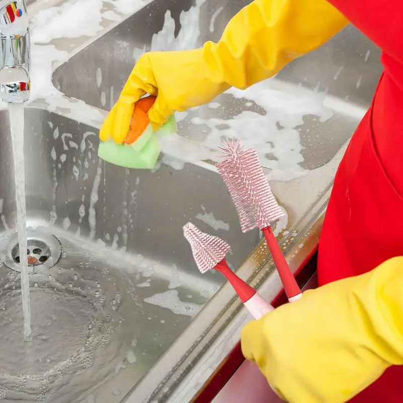 

Silicone Bottle Brush Multifunctional Water Bottle Cleaner Brush Set With Straw Brush Hygienic Bottle Cleaner For Narrow Neck