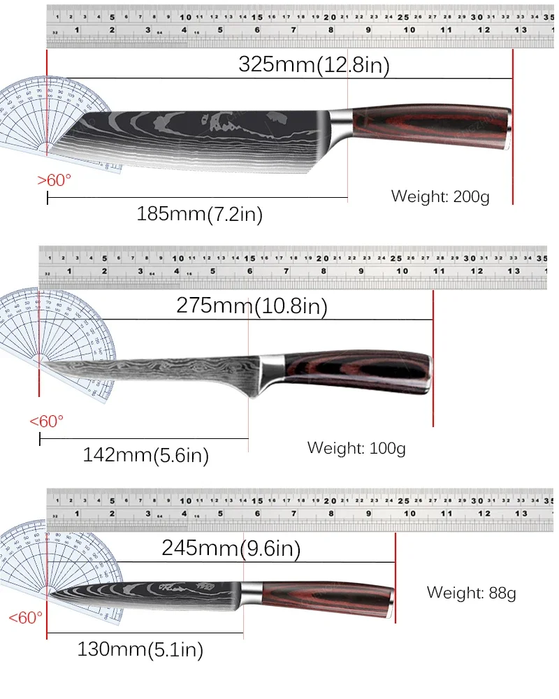 Набор профессиональных японских ножей шеф-повара нож из высокоуглеродистой