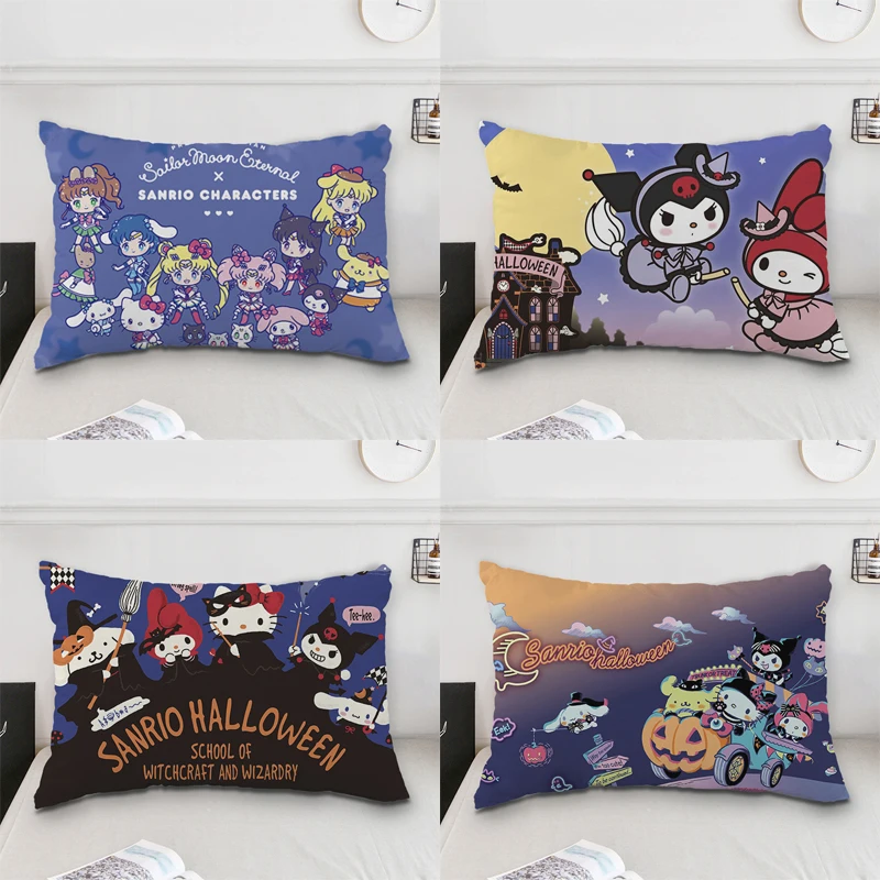 

Sanrio Pillowcase Cute Cartoon Sailor Moon Magic Stick Hello Kitty Kuromi Pillow Children Four Seasons Universal Removable Gift