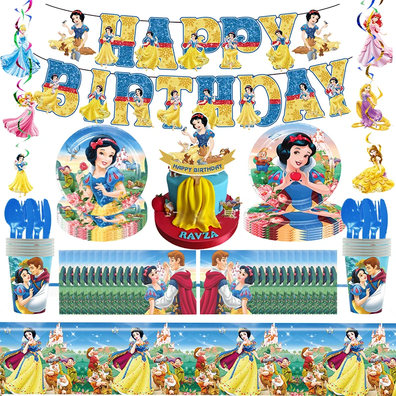 Белоснежка Диснея украшения для дня рождения посуда тарелки чашки салфетки
