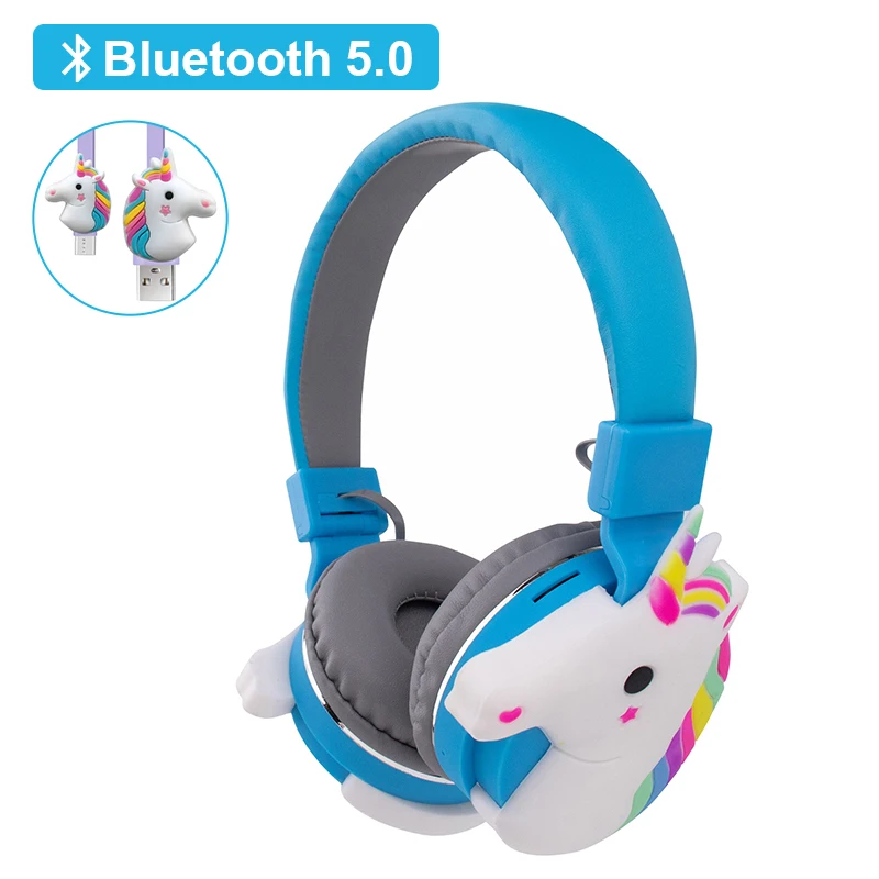 

Bluetooth-гарнитура с мультяшным рисунком радуги лошади, беспроводная стерео Bluetooth-гарнитура, милая гарнитура с единорогом