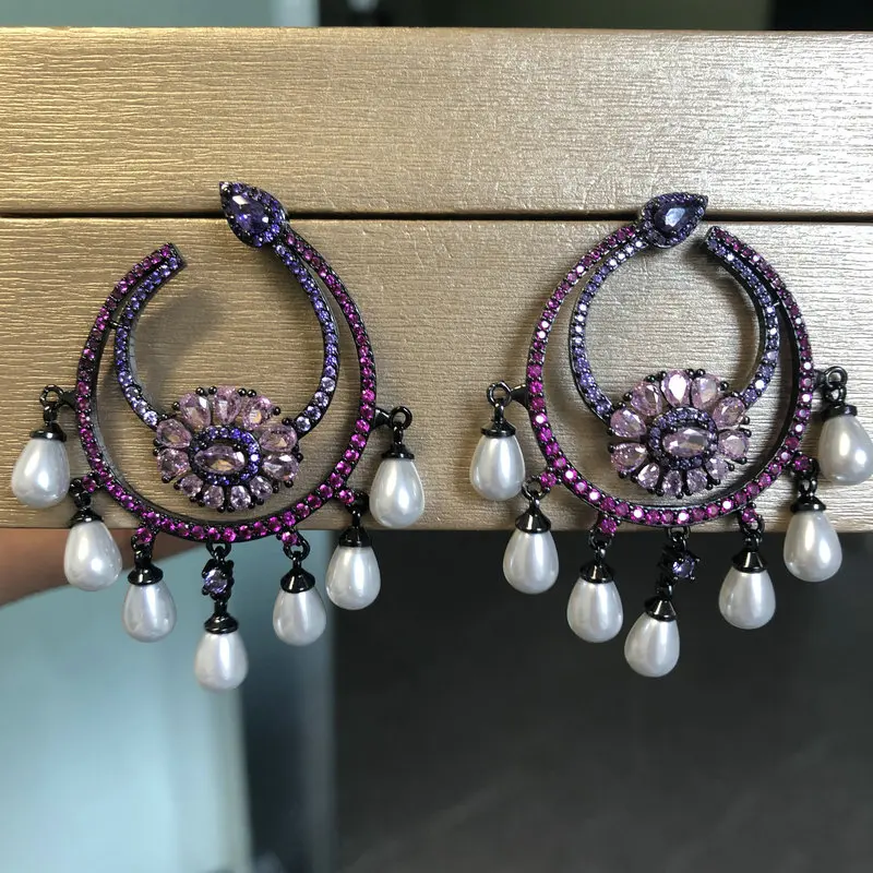 

Bilincolor Vintage White Pearl Tassel Earring for Women