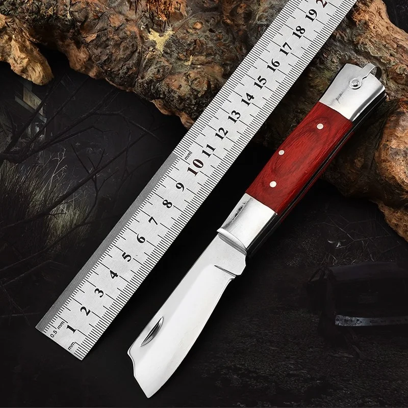 

Color Wood Folding Knife Multifunctional Folding Knife Wilderness Adventure Survival Knife Stainless Steel Kitchen Peeling Tool