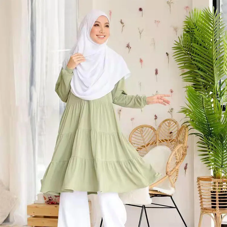 

Casual Girl's Blouse Women Tops Long Sleeve Muslim T Shirt Women Islamism Blouses for Muslim Women Muslim Fashion Dubai