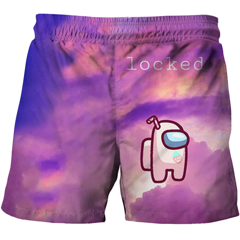 

Summer Girls Boys Among US Shorts Children Fashion Cartoon Short Pants Kids Casual Impostor Elastic Waist Short Trousers 4-14 Y