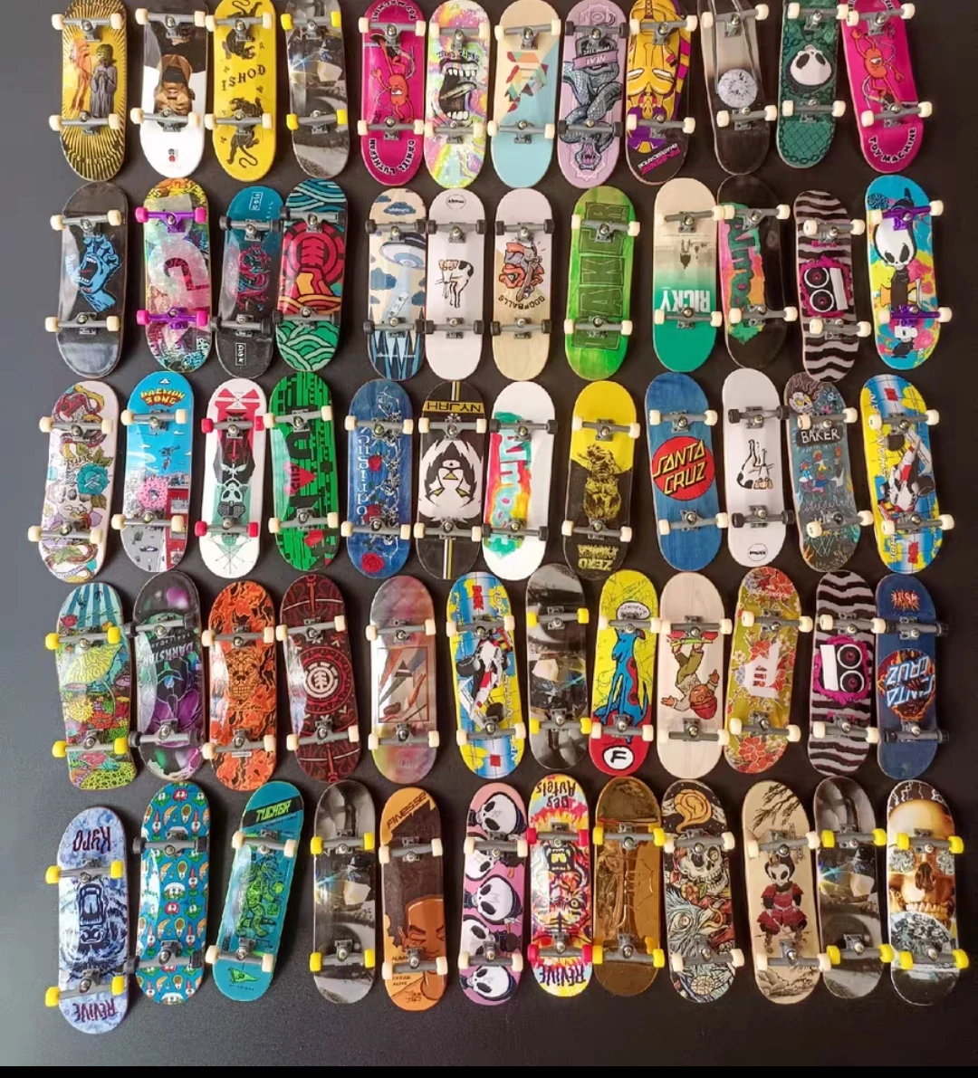 

10pcs Tech Fingerboard Deck 96mm Skateboard Model Collection Loose By Random