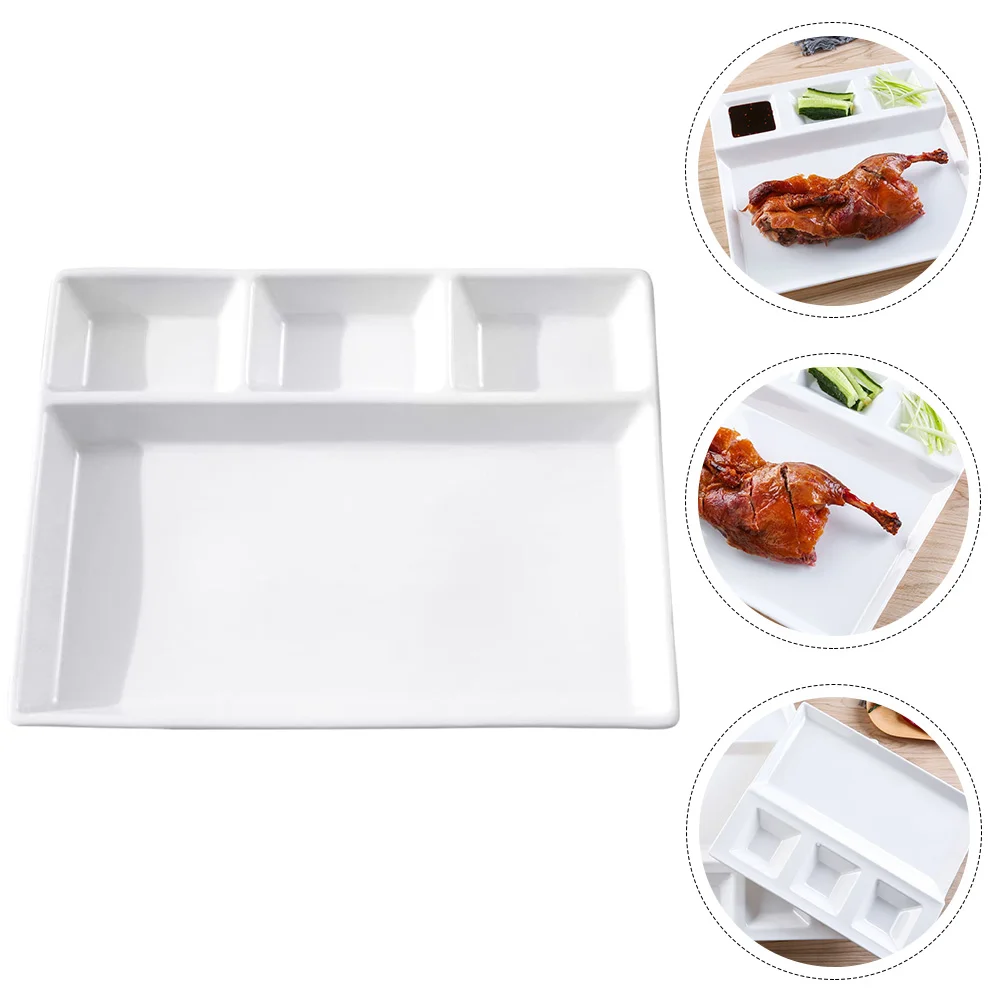 

Plate Plates Serving Divided Dinner Tray Dish Compartment Ceramic Salad Sectioned Control Platter Portionlunch Appetizer Trays