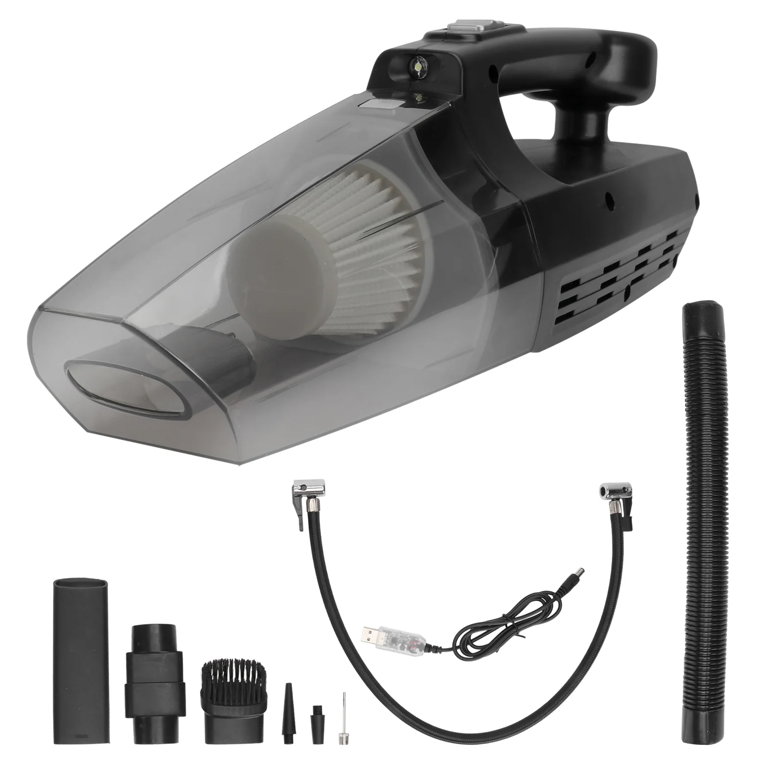 

4 -in-1 Cordless Vacuum Cleaner Automobile Wireless Car Duster Catcher LED Mini Portable Home Remover