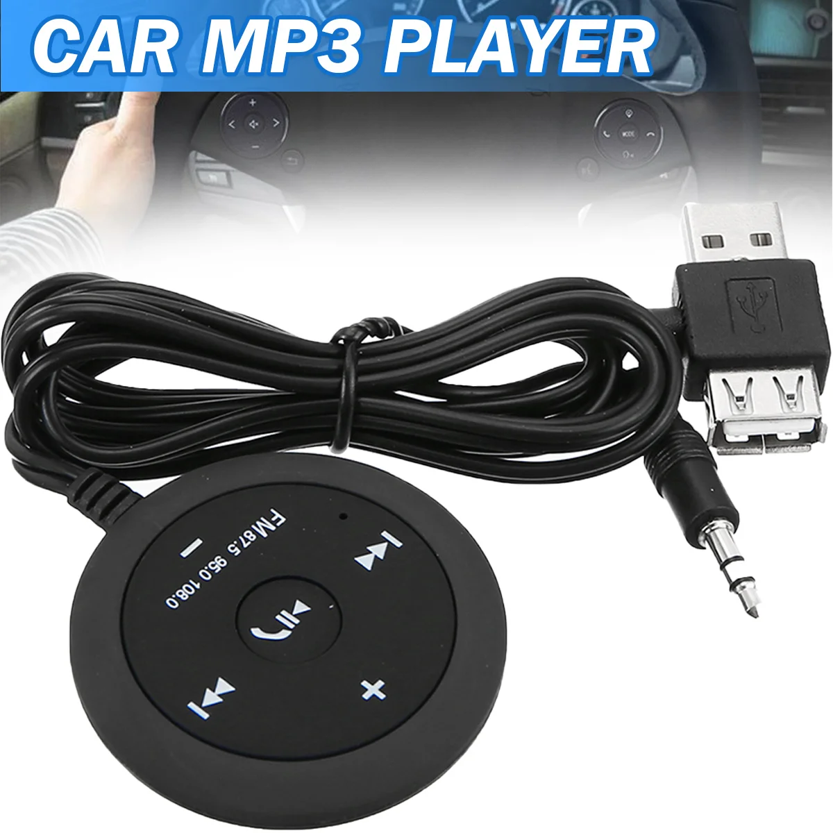 

New 1pc Portable Wireless Audio Transmitter Receiver Car Hands-free FM Transmitters Adapter MP3 Player