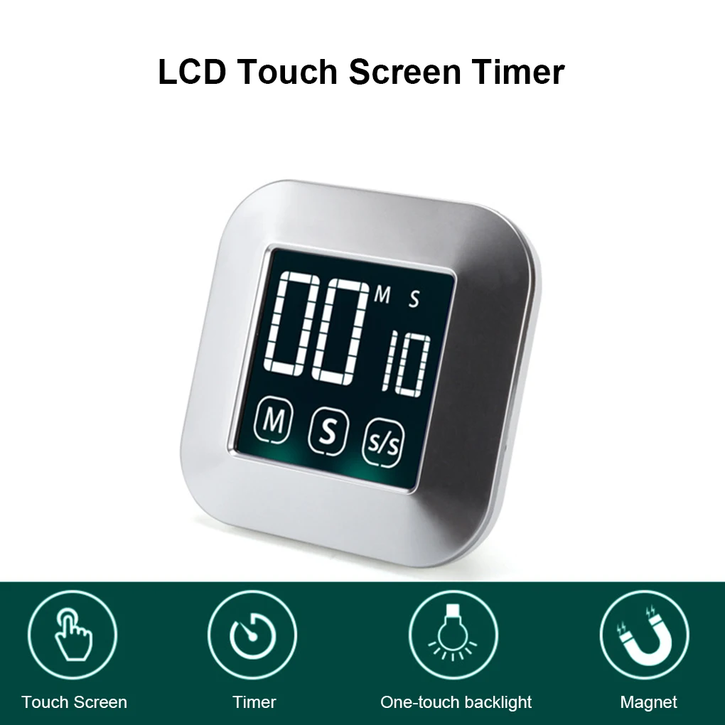 

Cooking LCD Backlight Digital Timer Fitness Touch Control Large Display Countdown Alarm 99 Minutes 59 Seconds Home Supplies
