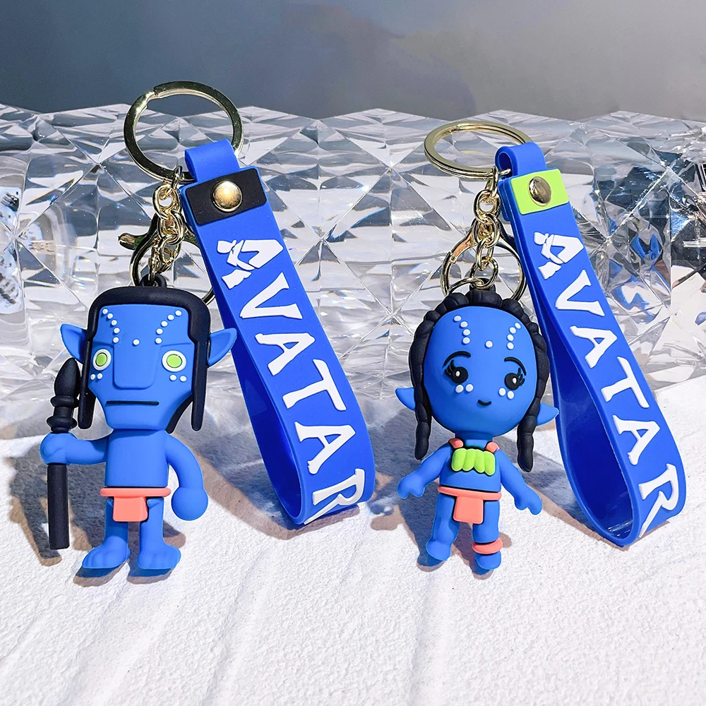 

Disney Classic Sic-fi Movie Avatar Silicone Keychains Cute Jake Sully Pendant Keyrings Cartoon Anime Keyholder for Backpack