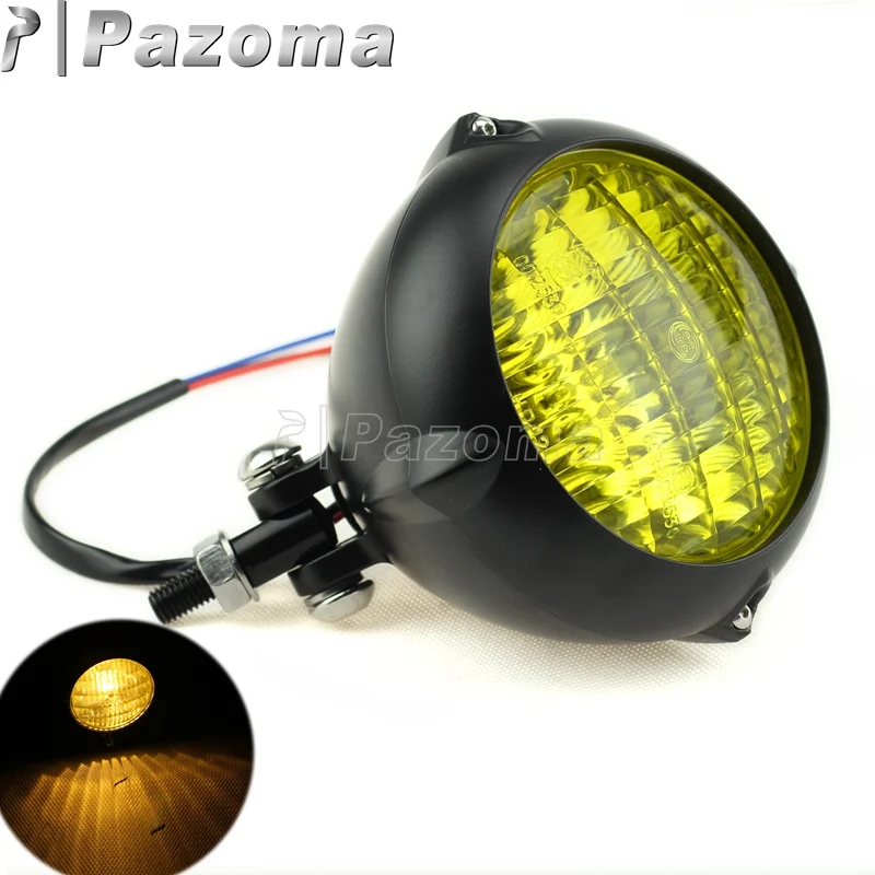 

E-Mark H4 хромированная фара в стиле ретро Bates для Harley Bobber Chopper Softail Springer мотоцикла 4,5 дюйма фара Cafe Racer