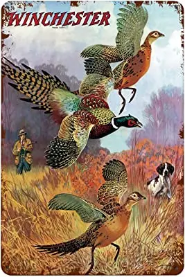 

Hunting pheasant metal logo retro Western style wall decoration suitable for home kitchens, bars, terraces, rooms, garages