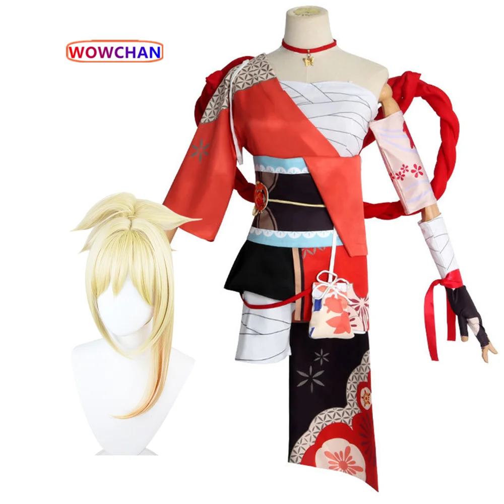 

Anime Genshin Impact Naganohara Yoimiya Cosplay Dress Uniform Halloween Clothes Costume