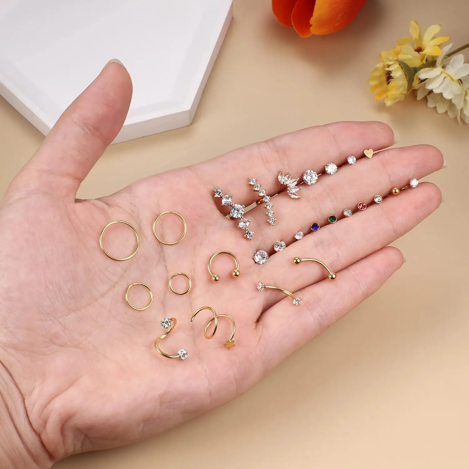 FASACCO 1 шт. пирсинг для носа из нержавеющей стали кольца губ серьги раковины