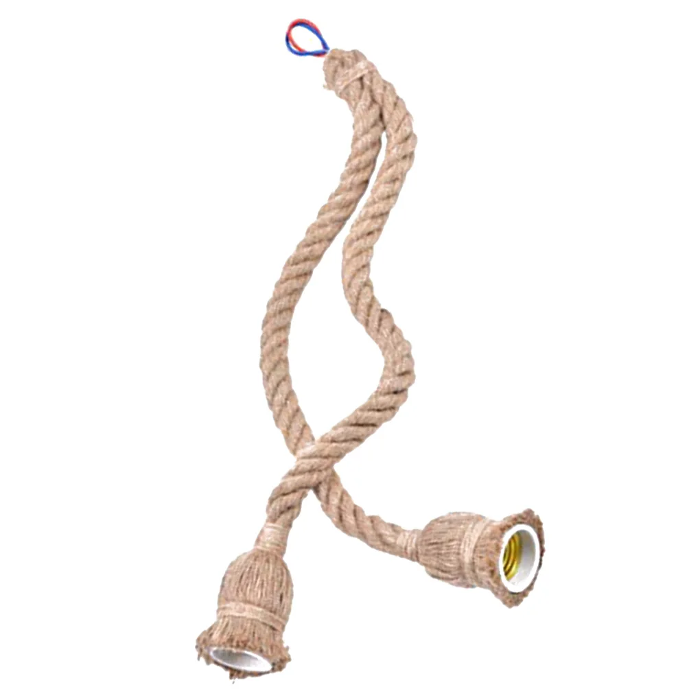 

Hemp Rope Electric Wire Homekit Lamp Holder Cord DIY E27 Bulb Pendant Light Industrial Light Electrical Wire homekit lamp base