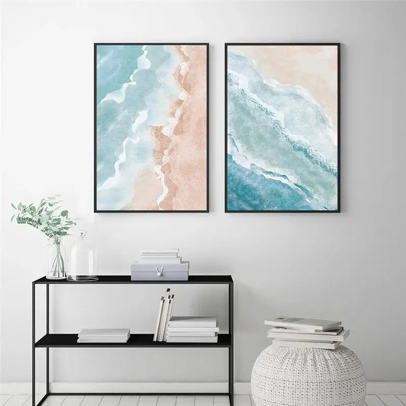 Абстрактная картина на холсте синяя