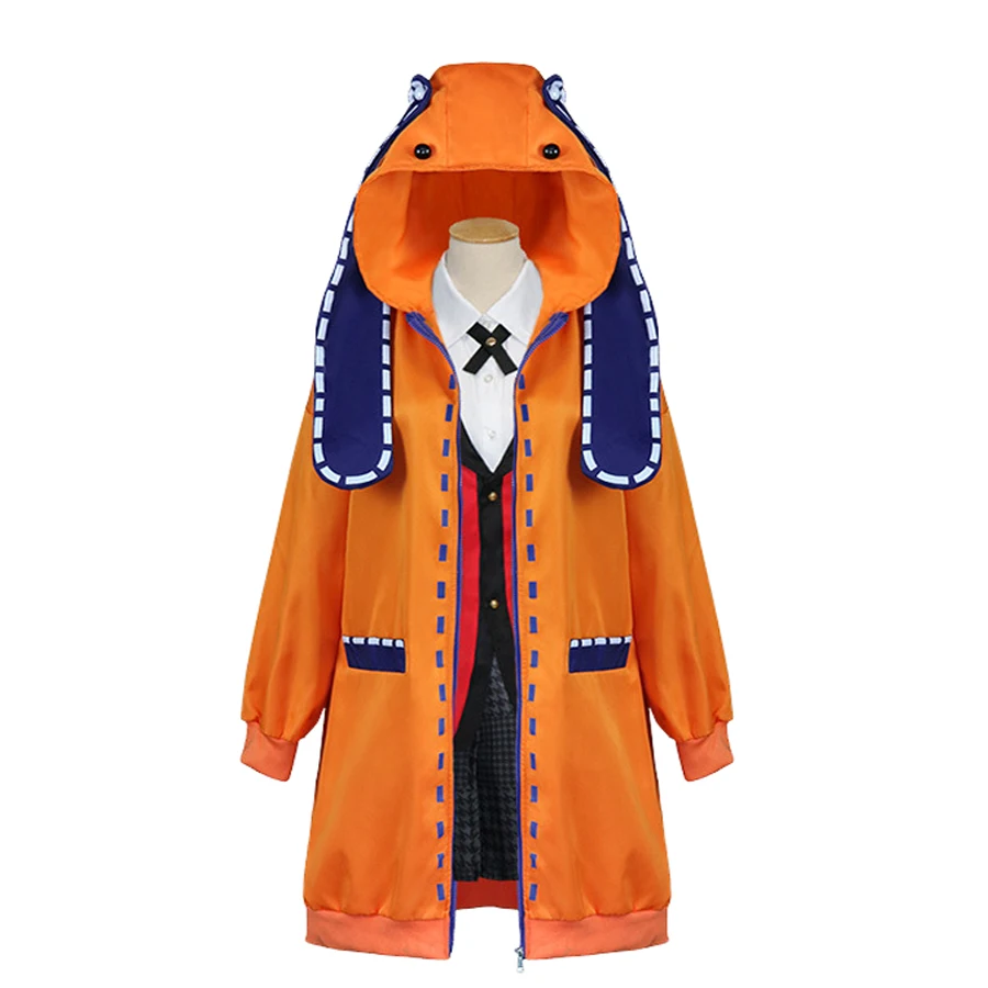 Япония Kakegurui аниме костюмы для косплея Runa Yomozuki толстовка с капюшоном девочек