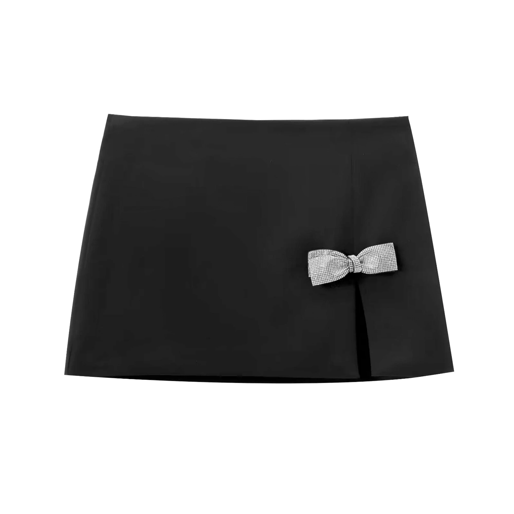 Женский комплект из топа с V-образным вырезом и юбки высокой талией