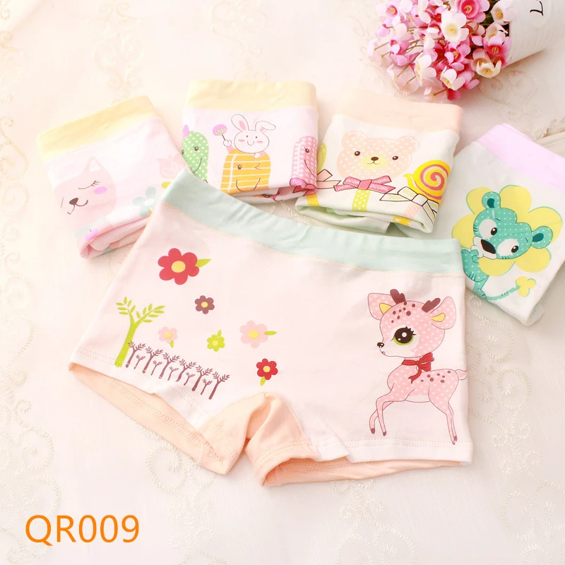 

1pcs Cartoon Kids Panties Girl's Flat Corner Fine Cotton Soft Little Girl's Triangle Shorts Middle Big Children's Four Corner