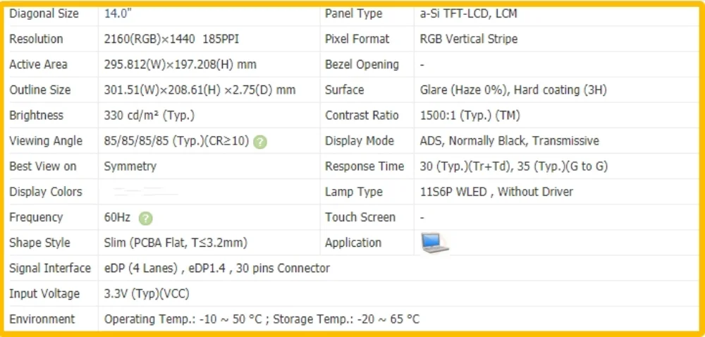 TV140WTM-NH0 TV140WTM NH0 14 дюймовый экран ноутбука ЖК-экран без сенсорного IPS-экрана QHD 2160x1440