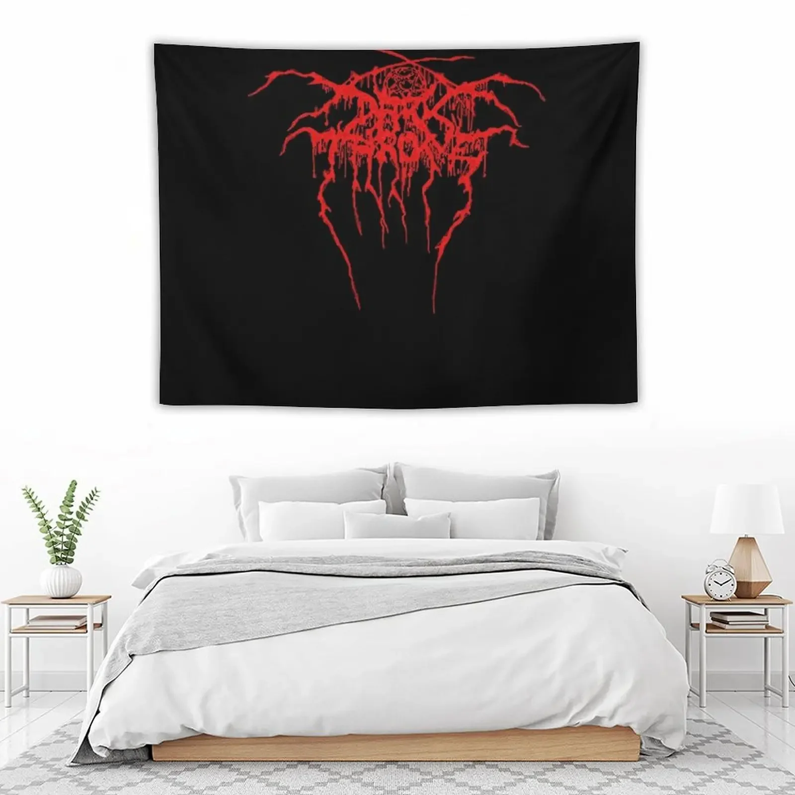 Черный металлический гобелен с логотипом темного престола 3 милый Декор