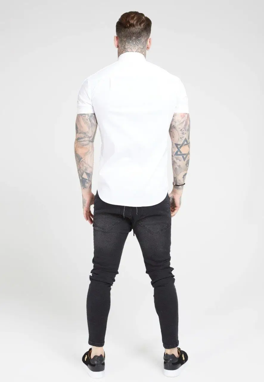 

SikSilk Piped Taped White Men's Shirt